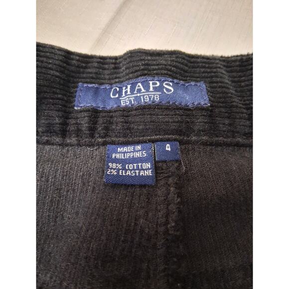 CHAPS Corduroy Pants Women's Size 4 Black Straight Leg SOFT CORDS Stretch - Picture 4 of 14